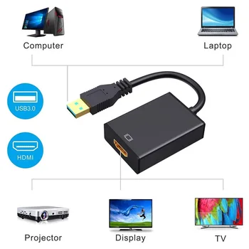 USB 3.0 to HDMI Adapter 1080P Full HD External Video Card Multi Monitor Audio Video Converter Cable for Windows 7/8/10 Laptop/PC
USB 3.0 to HDMI Adapter 1080P Full HD External Video Card Multi Monitor Audio Video Converter Cable for Windows 7/8/10 Laptop/PC