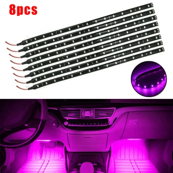 8pcs 12V 15 LED Car Vehicle Motor Flexible Waterproof Strip Light SMD Purple 300*8mm Car Flexible Strip Lights
8pcs 12V 15 LED Car Vehicle Motor Flexible Waterproof Strip Light SMD Purple 300*8mm Car Flexible Strip Lights
