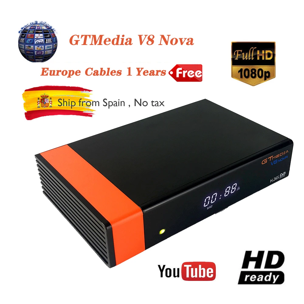Receptor Satellite Receiver Gtmedia V8 Nova built-in WIFI v8 super DVB-S2 1 Year Cccam Cline for 1 Year TV Box Same as V9 Super
Receptor Satellite Receiver Gtmedia V8 Nova built-in WIFI v8 super DVB-S2 1 Year Cccam Cline for 1 Year TV Box Same as V9 Super