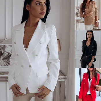 Plus Size Autumn Winter high quality Blazer Metal Buckle Double-Breasted Long Sleeve OL Slim suit female Outwear 2019 New S-XXX
Plus Size Autumn Winter high quality Blazer Metal Buckle Double-Breasted Long Sleeve OL Slim suit female Outwear 2019 New S-XXX