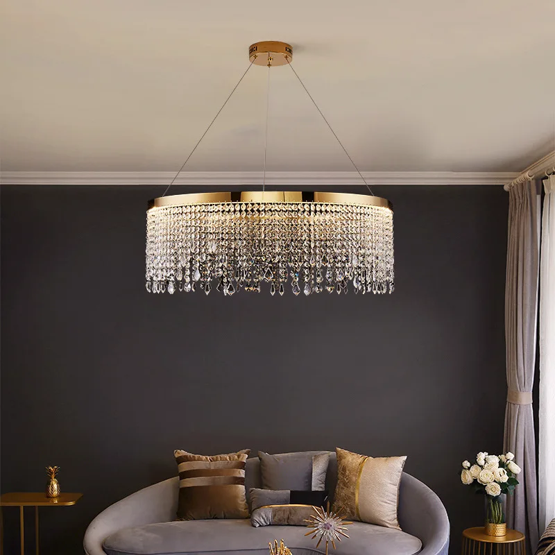 Nordic Light Luxury Circle Crystal Pendant Light Creative Living Room Restaurant Hotel Cafe Decor Led Hanging Lighting Fixtures
Nordic Light Luxury Circle Crystal Pendant Light Creative Living Room Restaurant Hotel Cafe Decor Led Hanging Lighting Fixtures