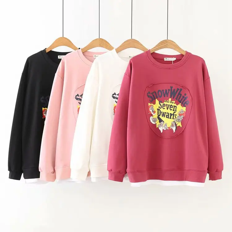 2020 Spring New Style Korean-style Mock Two-Piece Crew Neck Printed Long-sleeved Pullover Large Size Hoodie Small Wool Circle Jo
2020 Spring New Style Korean-style Mock Two-Piece Crew Neck Printed Long-sleeved Pullover Large Size Hoodie Small Wool Circle Jo