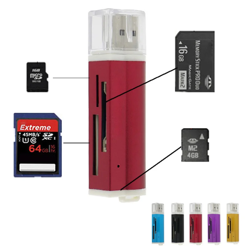 Фото 2021 Hot Sale Memory Card Reader Multi In 1 USB 2.0 Micro SD Cards Adapter TF MMC Stick | Компьютеры и офис