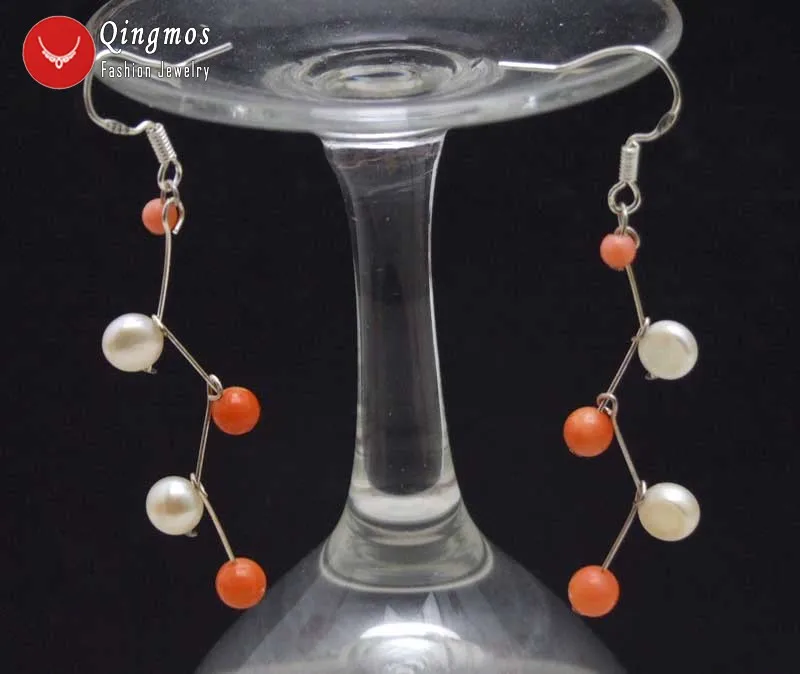 Qingmos 5-6mm Flat Round Side Drilled Natural FW Pink Pearl Earring for Women with 3-6mm Pink Coral Dangle Earring 2'' Ear622
Qingmos 5-6mm Flat Round Side Drilled Natural FW Pink Pearl Earring for Women with 3-6mm Pink Coral Dangle Earring 2'' Ear622