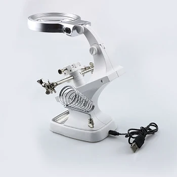3X 4.5X LED Desktop Magnifier Auxiliary Alligator Clip Rotary USB Magnifying Glass Check Circuit Board/Electronic Component
3X 4.5X LED Desktop Magnifier Auxiliary Alligator Clip Rotary USB Magnifying Glass Check Circuit Board/Electronic Component
