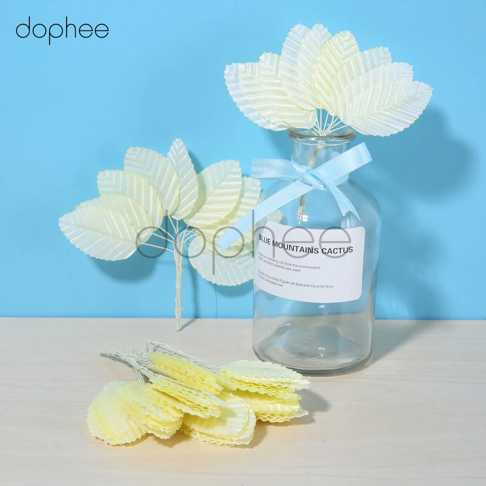Фото dophee 100pcs Mini Nylon Silk Leaf-shaped Leaves Artificial Flower For Wedding Decoration DIY Wreath Gift Scrapbooking Craft | Дом и сад