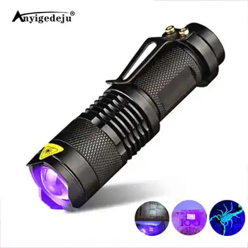 LED UV Flashlight Ultraviolet Torch Zoom Function Mini UV Black Light Pet Urine Stains Detector Scorpion Hunting Use AA or 14500
LED UV Flashlight Ultraviolet Torch Zoom Function Mini UV Black Light Pet Urine Stains Detector Scorpion Hunting Use AA or 14500