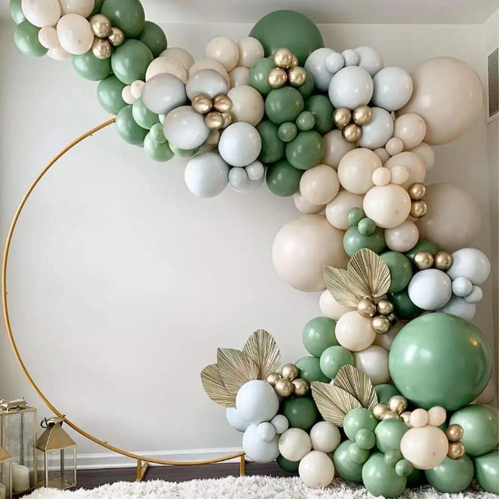 156Pcs/set Sage Green Balloons Garland Arch Retro Avocado Green Skin Color Balloon Chain for Baby Shower Party Background Decor
156Pcs/set Sage Green Balloons Garland Arch Retro Avocado Green Skin Color Balloon Chain for Baby Shower Party Background Decor