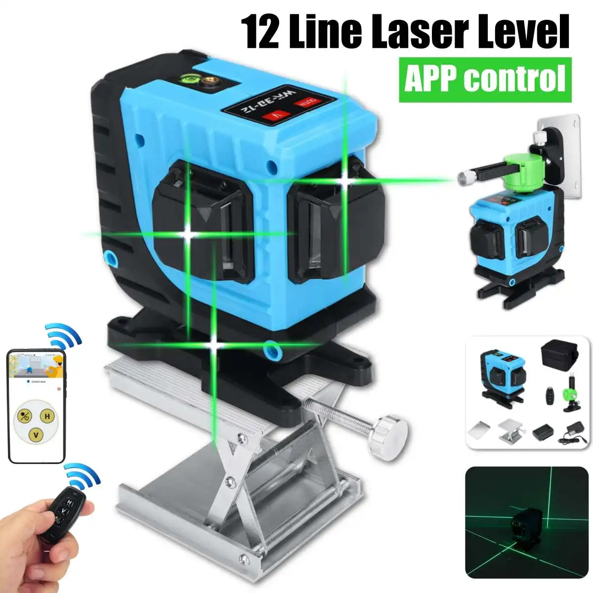 ZEAST 3D Green Light 12 line Laser Level Cross Self Leveling Measure Tool Green Laser Beam Line with Remote control,APP control
ZEAST 3D Green Light 12 line Laser Level Cross Self Leveling Measure Tool Green Laser Beam Line with Remote control,APP control