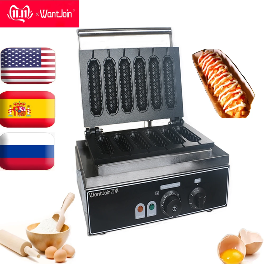 Wantjoin CE Коммерческая хрустящая машина Вафля Хот дог крем колбаса 220 130 в США