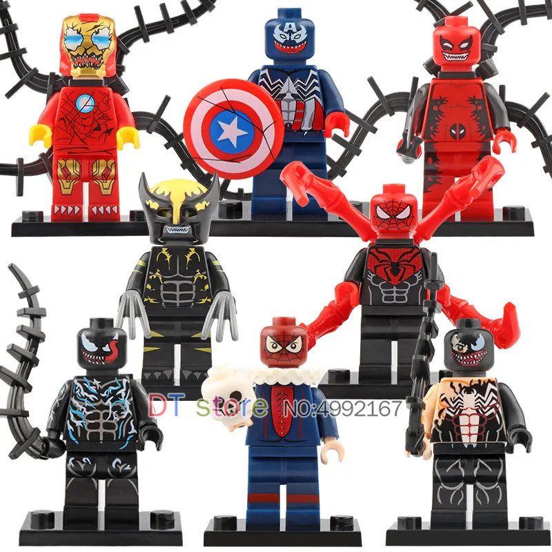 8pcs Building Blocks Action Marvel Venom Eddie Spiderman Venompool VS Hulk Iron Man Model Children Toys WM6044
8pcs Building Blocks Action Marvel Venom Eddie Spiderman Venompool VS Hulk Iron Man Model Children Toys WM6044