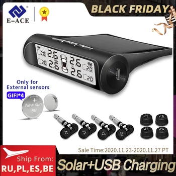 E-ACE TPMS Solar Power Car Tire Pressure Monitoring Pressure Alarm Monitor System Display Intelligent Temperature Warning
E-ACE TPMS Solar Power Car Tire Pressure Monitoring Pressure Alarm Monitor System Display Intelligent Temperature Warning