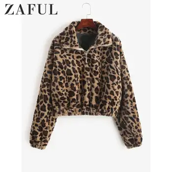 ZAFUL Leopard Print Half Zip Fluffy Sweatshirt Drop Shoulder Long Sleeve Loose Zipper Short Sweatshirts Autumn Winter Warm 2019
ZAFUL Leopard Print Half Zip Fluffy Sweatshirt Drop Shoulder Long Sleeve Loose Zipper Short Sweatshirts Autumn Winter Warm 2019