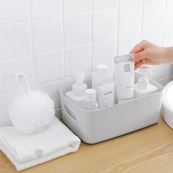 White Simple Rectangular Storage Basket Desktop Sundries Box with Handle Bathroom Cosmetics Case Household Organization Baskets
White Simple Rectangular Storage Basket Desktop Sundries Box with Handle Bathroom Cosmetics Case Household Organization Baskets