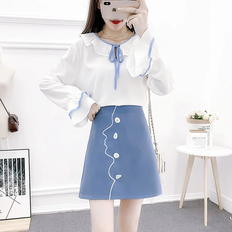 2020 Spring New Style Hipster Short-height by Age Chiffon Blouse Skirt Two-Piece Set GIRL'S College Style Students
2020 Spring New Style Hipster Short-height by Age Chiffon Blouse Skirt Two-Piece Set GIRL'S College Style Students