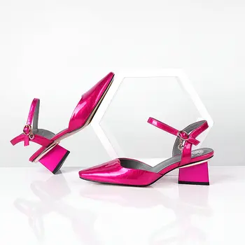 Fashion Dress Women's Sandals Med Heel Comfortable Square Heel Cow Leather Shoes Buckle Strap Sandals Size33-43
Fashion Dress Women's Sandals Med Heel Comfortable Square Heel Cow Leather Shoes Buckle Strap Sandals Size33-43