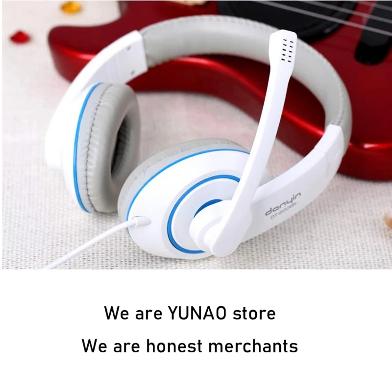 

YUNAO DT-2208 Gaming Headset Headphones with microphone Line Type 3.5mm wired earphones super bass wired pc gaming Earphones