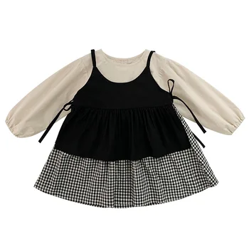 3290 Girls' Two Piece Set Dress 2020 Spring And Autumn New Fashion Children's Vest Dress Plaid Patched Dresses
3290 Girls' Two Piece Set Dress 2020 Spring And Autumn New Fashion Children's Vest Dress Plaid Patched Dresses