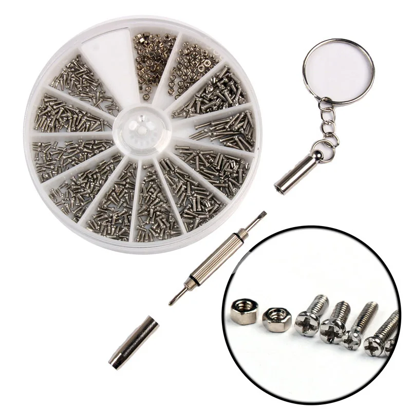 600 Pcs/Set Small Stainless Steel Screws 12 Kinds of Electronics Nuts Assortment + 1pc Screwdriver for Eyeglasses Repairing Tool
600 Pcs/Set Small Stainless Steel Screws 12 Kinds of Electronics Nuts Assortment + 1pc Screwdriver for Eyeglasses Repairing Tool