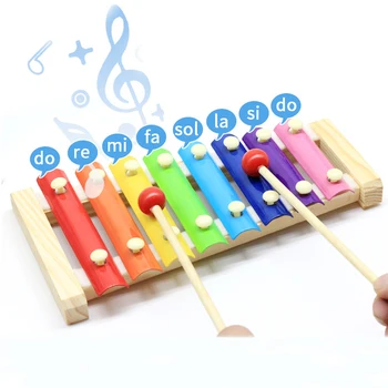 

Children Early Educational Montessori Toys Learning Puzzle Wooden Toys Xylophone Musical Toys Wisdom Music Instrument 8 Tone