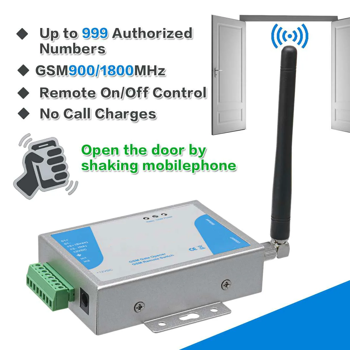 ANPWOO 2G 3G GSM Gate Opener Relay Switch Call Remote Controller Phone Shaking Control Door for Parking Systems | Безопасность и