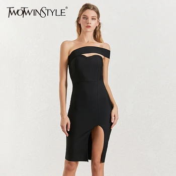 TWOTWINSTYLE Sexy Side Split Slim Women One Shoulder High Waist Hollow Out Evening Party Dress Summer Dresses Female 2020
TWOTWINSTYLE Sexy Side Split Slim Women One Shoulder High Waist Hollow Out Evening Party Dress Summer Dresses Female 2020