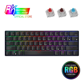 RK RK61 Mechanical Gaming Black Keyboard Wireless Bluetooth 60% Keyboards 61 Keys RGB Backlit Backlight Blue Brown Red Switch
RK RK61 Mechanical Gaming Black Keyboard Wireless Bluetooth 60% Keyboards 61 Keys RGB Backlit Backlight Blue Brown Red Switch