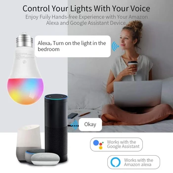110/220V Smart Wifi Bulb Dimming Light Bulb 9W RGBCW Intelligent Lamp Voice Control Work With Alexa Google Home E27 B22
110/220V Smart Wifi Bulb Dimming Light Bulb 9W RGBCW Intelligent Lamp Voice Control Work With Alexa Google Home E27 B22