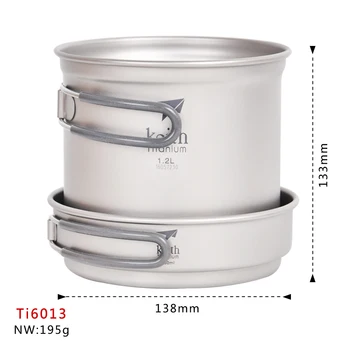 Kitchen Cooking Pot Set Titanium Pan Titanium Cookware Set Cauldron & Frying Pan 400ml+1.2L Bacteriostatic Cookware Ti6013
Kitchen Cooking Pot Set Titanium Pan Titanium Cookware Set Cauldron & Frying Pan 400ml+1.2L Bacteriostatic Cookware Ti6013