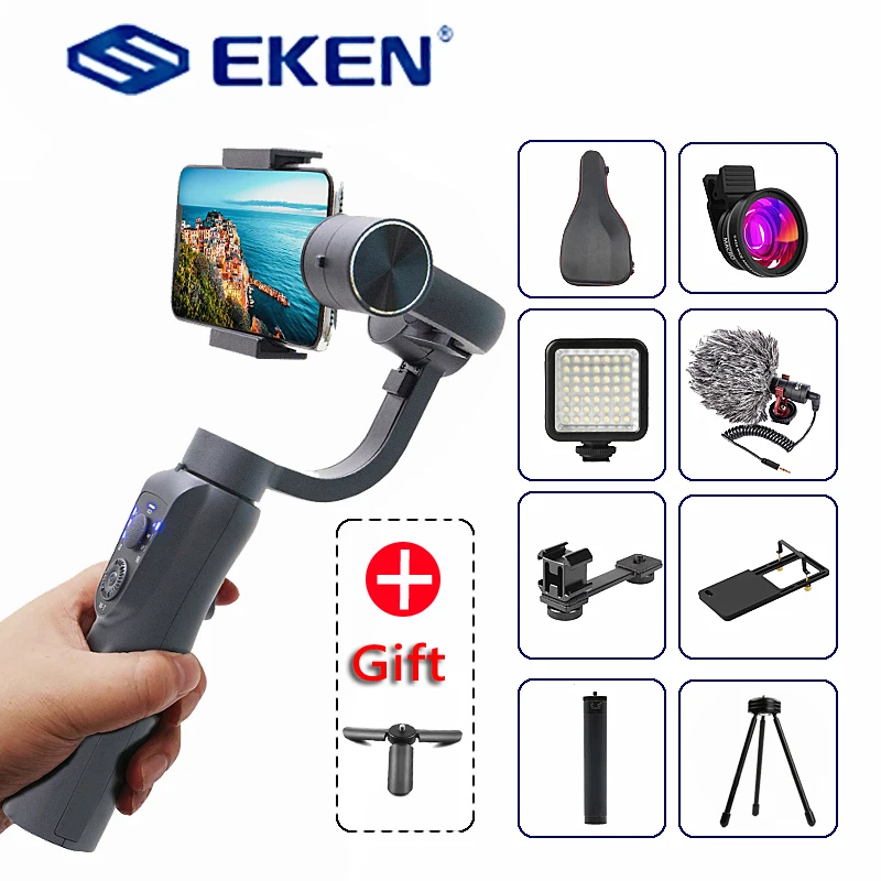 EKEN S5B Upgraded Version 3-Axis Handheld Gimbal Stabilizer w/Focus Pull & Zoom for iPhone Xs Xr 8 Plus 7 Samsung Action Camera
EKEN S5B Upgraded Version 3-Axis Handheld Gimbal Stabilizer w/Focus Pull & Zoom for iPhone Xs Xr 8 Plus 7 Samsung Action Camera