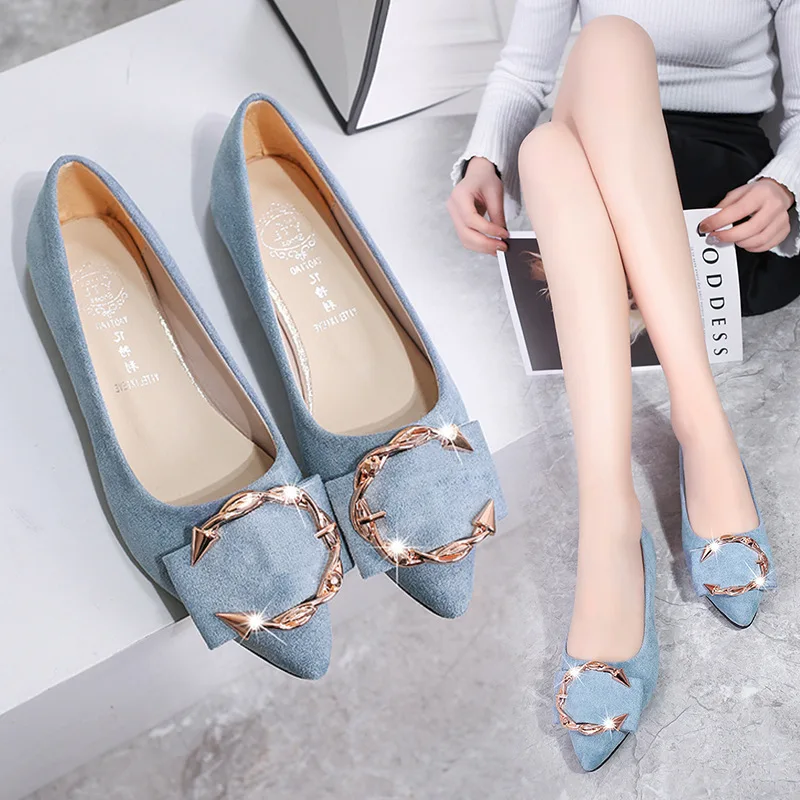 Suede Flat Heel Metal Spring Shallow Mouth Single Shoes Women's Bow Pointed-Toe Low-top Shoes Leopord Pattern Korean-style Women
Suede Flat Heel Metal Spring Shallow Mouth Single Shoes Women's Bow Pointed-Toe Low-top Shoes Leopord Pattern Korean-style Women