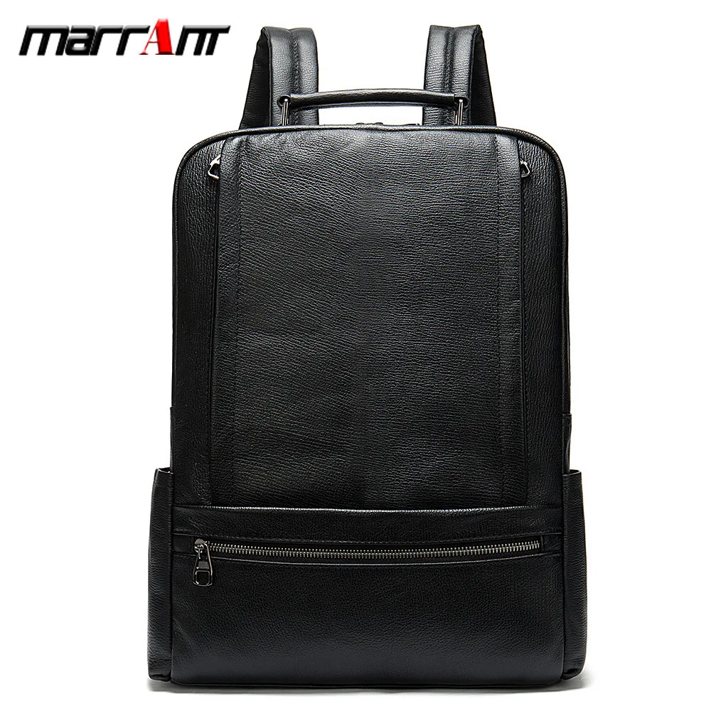 2020 Men Shoulders Backpack Simple Business Cowhide Big Capacity 15 Inch Computer Bag 8723