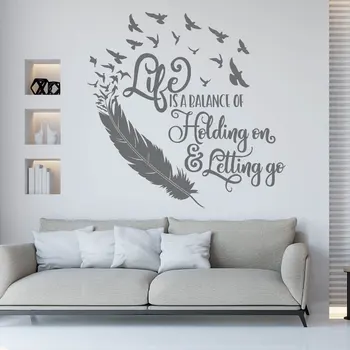 Life Is A Balance Holding On Letting Go Feather Quote Wall Sticker Vinyl Home Decor Living Room Bedroom Decals Wallpaper 4384
Life Is A Balance Holding On Letting Go Feather Quote Wall Sticker Vinyl Home Decor Living Room Bedroom Decals Wallpaper 4384