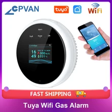 CPVAN Tuya Wifi Natural Gas Alarm Sensor LCD Display Combustible Gas Alarm Smart LPG Gas Leak Detector Work With Smart Life App
CPVAN Tuya Wifi Natural Gas Alarm Sensor LCD Display Combustible Gas Alarm Smart LPG Gas Leak Detector Work With Smart Life App