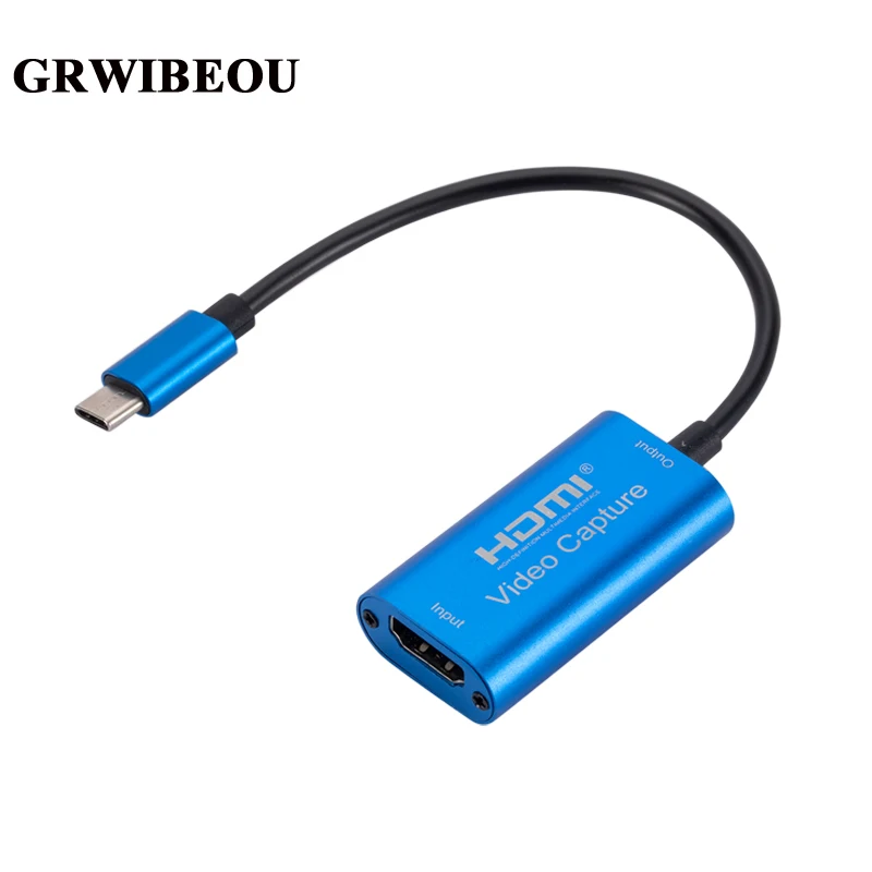 

GRWIBEOU's new HD1080P portable video capture card anti-interference game recording Type C to HDMI compatible PC live broadcast