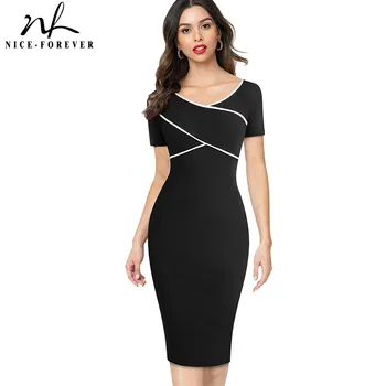 Nice-Forever Elegant Stripes Patchwork Work Dresses Business Party Bodycon Women Dress btyB519
Nice-Forever Elegant Stripes Patchwork Work Dresses Business Party Bodycon Women Dress btyB519