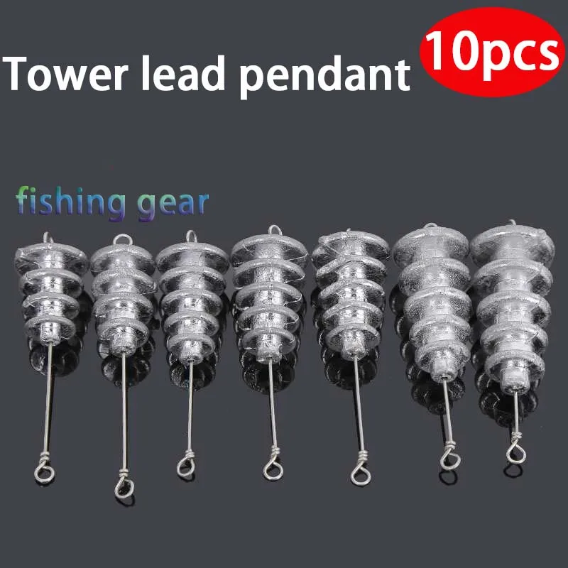 10 pcs Lead sinker tower-type silk-piercing lead far-throwing rod spiral lead drop homemade explosive hook with lead pendant
10 pcs Lead sinker tower-type silk-piercing lead far-throwing rod spiral lead drop homemade explosive hook with lead pendant