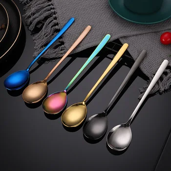 304 Gold Plated Stainless Steel Spoon Korean Style Dessert Spoon Coffee Long-Handled Home Eating Spoon Titanium Tableware Rainbo
304 Gold Plated Stainless Steel Spoon Korean Style Dessert Spoon Coffee Long-Handled Home Eating Spoon Titanium Tableware Rainbo