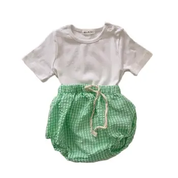 Baby Clothes Set Girls White T Shirt Boys Plaid Bloomer Baby Clothing Set Baby Pants Set 2pcs Newborn Baby Clothes
Baby Clothes Set Girls White T Shirt Boys Plaid Bloomer Baby Clothing Set Baby Pants Set 2pcs Newborn Baby Clothes