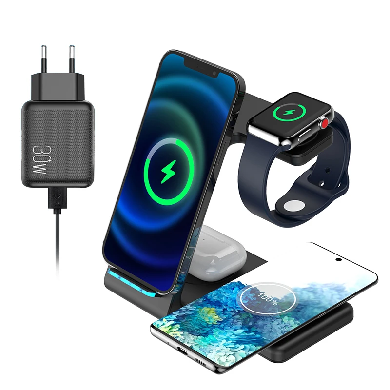 4 in 1 Wireless Charger For iPhone 12 11 Pro max XS XR X 8 7 6 Qi Fast Charging Dock Station For Airpods Pro Apple Watch 6 5 4 3
4 in 1 Wireless Charger For iPhone 12 11 Pro max XS XR X 8 7 6 Qi Fast Charging Dock Station For Airpods Pro Apple Watch 6 5 4 3