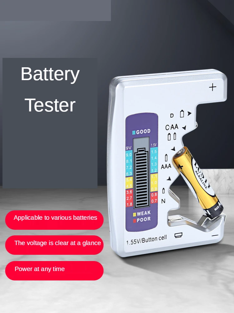 Battery Power Tester Battery Power Measurement Display Battery Power Detection Digital Display Voltage Meter
Battery Power Tester Battery Power Measurement Display Battery Power Detection Digital Display Voltage Meter