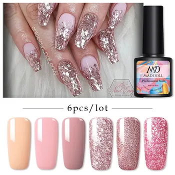 MAD DOLL 6 Bottles/Kit Solid Color And Scintillating UV Gel Nail Bling Sequins Soak Off LED Nail UV Gel Polish Gel Lacquers
MAD DOLL 6 Bottles/Kit Solid Color And Scintillating UV Gel Nail Bling Sequins Soak Off LED Nail UV Gel Polish Gel Lacquers