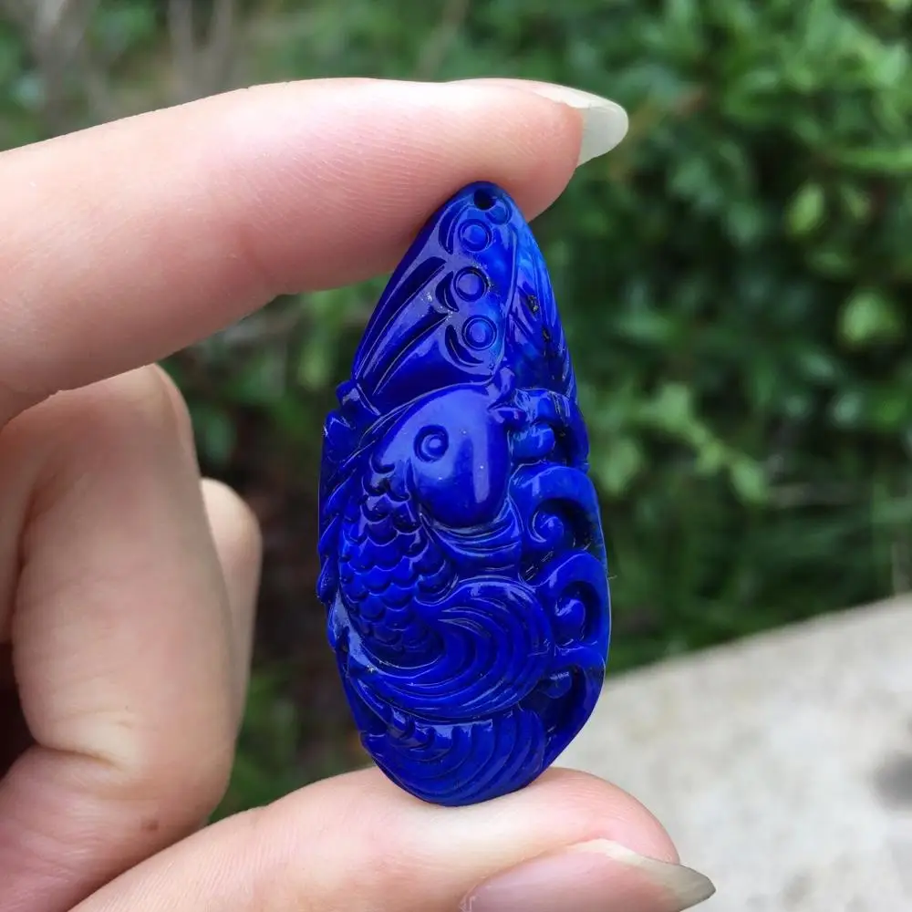 Fine Jewelry 100% Natural Blue Lapis Lazuli Carved Pendant 10.57grams for Jewelry Making
Fine Jewelry 100% Natural Blue Lapis Lazuli Carved Pendant 10.57grams for Jewelry Making