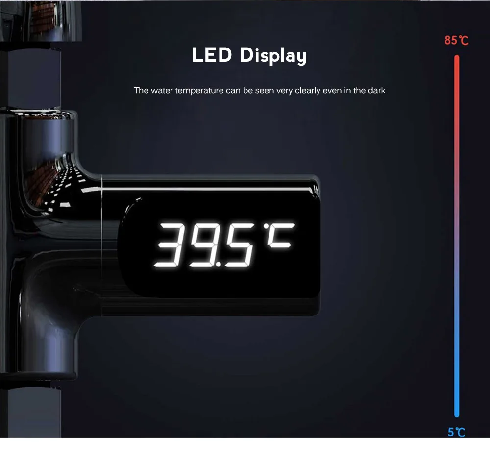 LEWater Temperture LW-101 LED Display Home Water Shower Thermometer Flow Self-Generating Electricity Meter Monitor For Baby Care
LEWater Temperture LW-101 LED Display Home Water Shower Thermometer Flow Self-Generating Electricity Meter Monitor For Baby Care