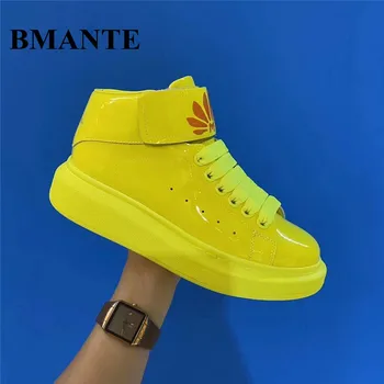 

Bmante Men Shoes Genuine Leather Candy Color Trainers Sneakers 2020 Goth Dark Owen Ankle Women Boots Hip Hop zapatillas hombre