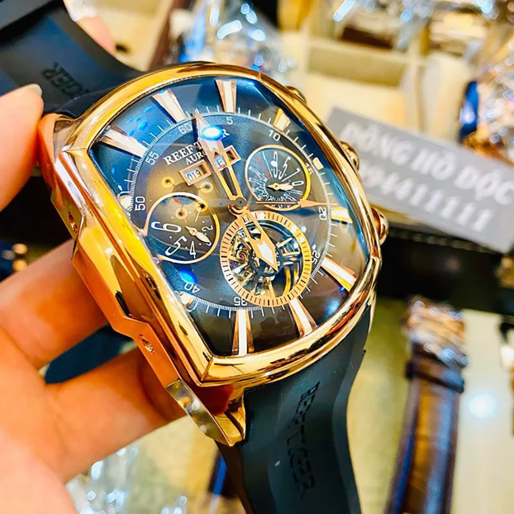 Часы мужские механические с синим циферблатом и турбийоном RGA3069|watch big|watch big dialwatches