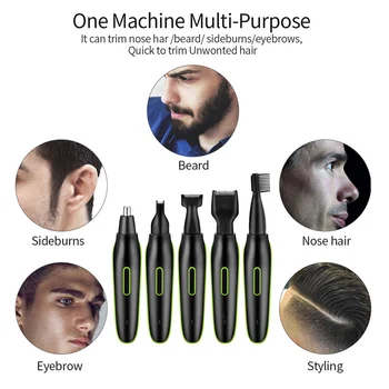 5 in 1 Electric Nose Hair Trimmer Kit USB Rechargeable Facial Hair Grooming Set Pro Ear Hair Sideburns Eyebrow Trimmer Shaver
5 in 1 Electric Nose Hair Trimmer Kit USB Rechargeable Facial Hair Grooming Set Pro Ear Hair Sideburns Eyebrow Trimmer Shaver