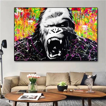 Modern Street Graffiti Art Canvas Painting AbstractAngry Orangutan Posters and Prints Wall Art Pictures for Home Decoration 
Modern Street Graffiti Art Canvas Painting AbstractAngry Orangutan Posters and Prints Wall Art Pictures for Home Decoration
