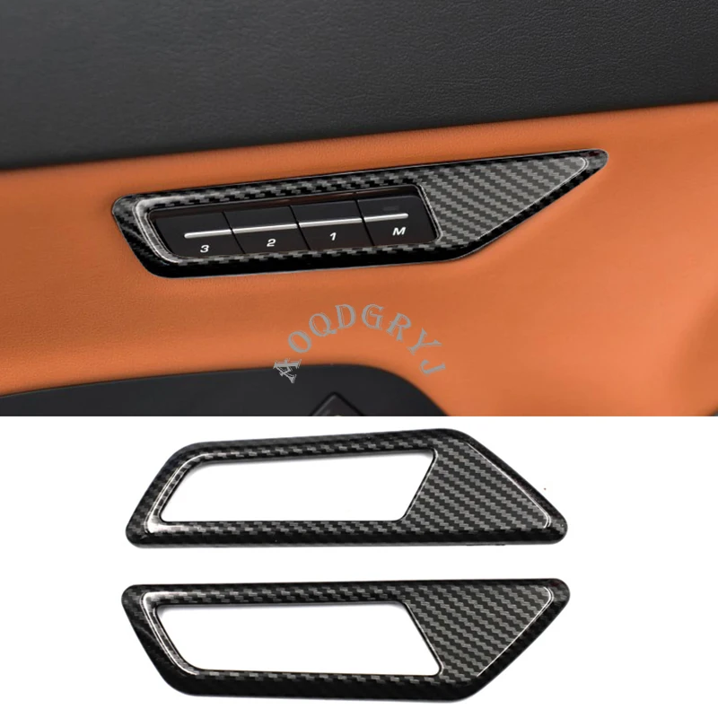 Carbon Fiber Texture Car Door Memory Button Trim Cover for Jaguar E-PACE 2018-2020 Styling 2pcs | Автомобили и мотоциклы