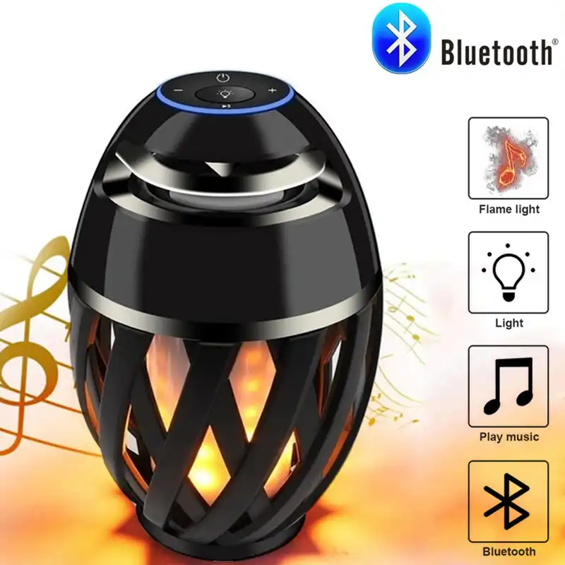 led flame lamp bluetooth speaker